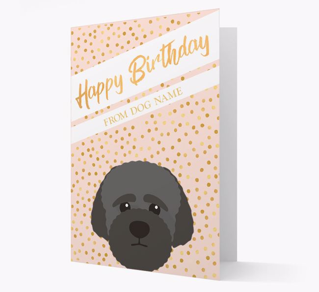 Personalized 'Happy Birthday' Gold Detail {breedFullName} Card